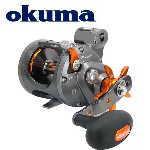 OKUMA Fishing Reel Coldwater Line Counter Reel Full Carbonite Drag System Lightweight corrosion resi