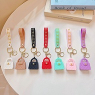 Cute little Chanel-style keychain Cartoon PCV Material: Car keychain, bag pendant, small gift