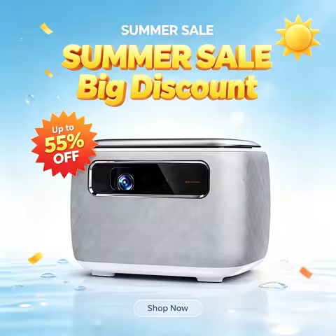 Vivicine V8 Portable DLP 3D Projector Android 9.0 1500 ANSI 1080P WiFi Battery Home Theater Mini Bea