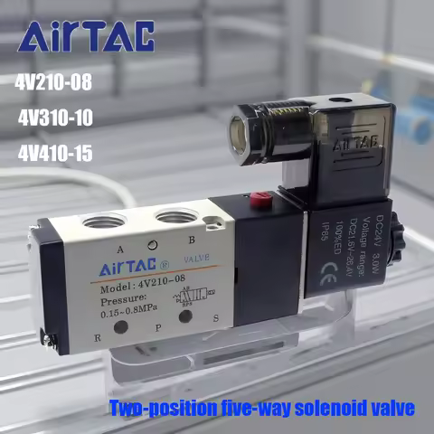 AirTAC Solenoid Valve 4V210-08 4V310-10 4V410-15 Two-position Five-way Reversing Air Valve DC12V DC2