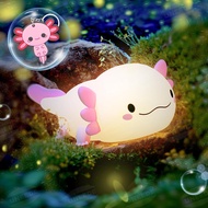 UNEEDE Axolotl Night Light for Kids with Axolotl Keychain,Animal Silicone Nursery Night Lamp, Rechar