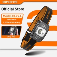 SUPERFIRE HL75-L 2W Mini LED Headlamp Induction Rechargeable Headlight Type-C Head Light for Working