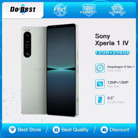 Original Sony Xperia 1 IV 5G Mobile Phone 12GB RAM 256GB ROM NFC 6.5" 12MP 4K@120fps Octa Core Andro