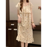 pyjamas women pyjamas Nightdress Women's Summer Cotton Cartoon Print Short Sleeve Pajamas