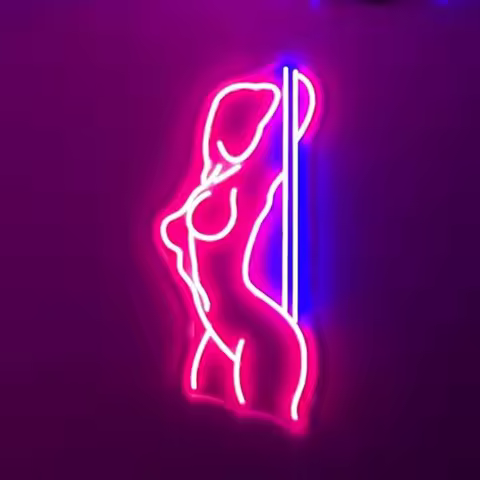 Pole Dance Girl Neon Sign,Pole Dance Girl Wall Decor,Bar Sign,Bedroom Neon Sign,Gift For Her,Custom 