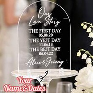 Personalized Acrylic Wedding Sign, Customized Love Story Timeline Plaque, Two Sizes Available (5"X7"