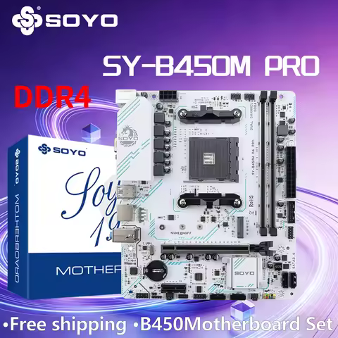 SOYO AMD B450M Game Motherboard DDR4 Memory AM4 Ryzen M.2 NVME Desktop Computer components CPU PCIE3