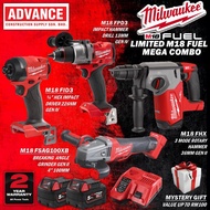 Milwaukee M18 4 IN 1 LIMITED MEGA COMBO RM3888 ( M18 FPD3 / M18 FID3 / M18 FHX / M18 FSAG100B / EXTRA FREE GIFT )