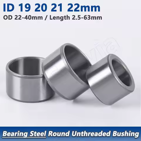 Wear Resistant Bearing Steel Shaft Sleeve ID 19 20 21 22mm Unthreaded Hollow Spacer OD 22-40mm Lengt