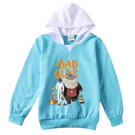 [In Stock] The Bad Guy-s Pullover Top Long-sleeved Anime Hoodies Boys Girls Autumn Casual Cartoon Cotton Blend Kid's Clothes Girl Outfits