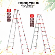9/10 Step Ladderman Heavy Duty Aluminium Double Sided Ladder Multi Purpose Ladder Foldable Tangga Li