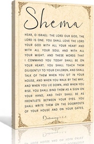 Deuteronomy 6 4-9 Shema Bible Verse Wall Art Bible Posters Art Deco Kitchen Prints Giclee Poster Can