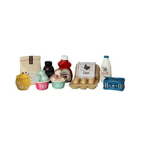 Aizulhomey Dollhouse Miniature Food 1/6 Fridge Food Set For Blythe BJD Dollhouse Accessories Mini Ki