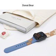 Romane-Apple Watch 矽膠錶帶42-44mm-多拿熊（杏＋淺藍） _廠商直送