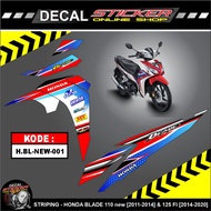 HONDA MOTORCYCLE STICKERS NEW BLADE FI 110 gen2HONDA [2011-2014] & 125 [2014-2020] COOL RACING VARIA
