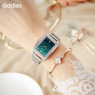 [Hot Sale] addies Watch Female Small Green Watch Niche Light Luxury Diamond-Studded High-End High-Appearance Stainless Steel Quartz Watch Shipped on Behalf of