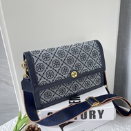 New Tory Burch One Shoulder Crossbody Bag Classic Tote Large Capacity Bag Casual Style Bag Trendy Old Flower Letter Bag