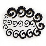 9pairs Black Snail Shape Ear Gauges Set, Classic & Fashionable Acrylic Ear Stretching Kit 14g-00g