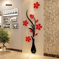 ❀Bo❀Diy Dekorasi Kamar Rumah 3D Vas Bunga Pohon Stiker Dinding