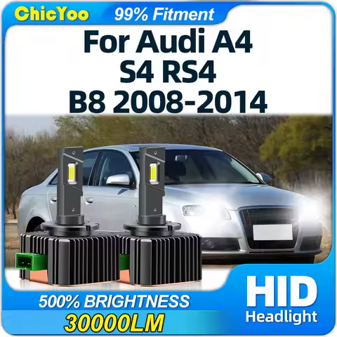 D3S Turbo LED Headlights 120W HID Xenon Lights 12V Plug and Play For Audi A4 S4 RS4 B8 2008 2009 201