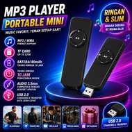 MP3 Player Portable Mini USB 2.0 TF Card Support Up To 32GB MP3 WMA Baterai 80mAh Tahan 10 Jam Audi