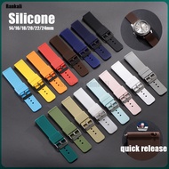 Silicone Watch Strap 14mm 16mm 18mm 20mm 22mm 24mm Universal Quick Release Bracelet Women Men Waterp