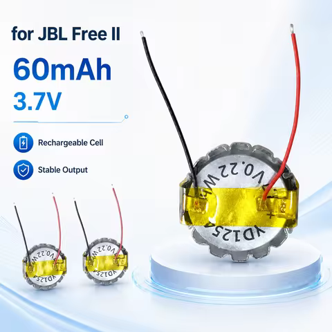 2pcs YD1254 3.7V 60mAh Rechargeable Li-ion Battery for JBL Free II Live Pro Plus TWS Earbuds Handsfr