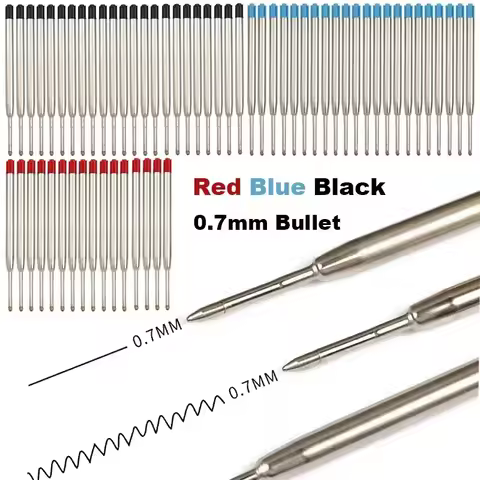 5/10/20/30/40Pcs In Ballpoint Pen Refills for Parker Pens Medium Point blue Black Ink Rods for Writi