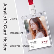 100pcs Acrylic ID Card Holder Transparent listing Card Holder Acrylic Chest Card is Transparent