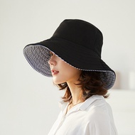 PING STUDIOS bucket hat หมวกกันแดด กัน uv หมวกบักเก็ตหญิง หมวกปีกกว้าง ใส่ได้ 2 ด้า นหมวกบัคเกต