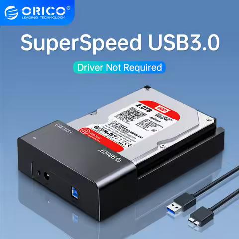 ORICO Lay-Flat HDD Docking Station SATA to USB 3.0 External Hard Drive Docking Station for 2.5/3.5in