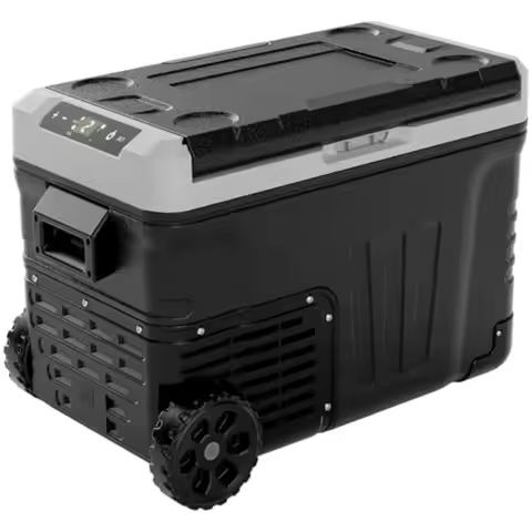12 Volt Refrigerator 37QT 35L Electric Cooler Portable Freezer 12V/24V DC 100-240V AC with Wheels 2 