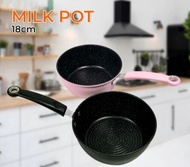 Milk Pot Panci Susu Rebus Teflon Anti Lengket 18cm - Panci Anti Lengket Pan Kuah Masak Goreng Milk P