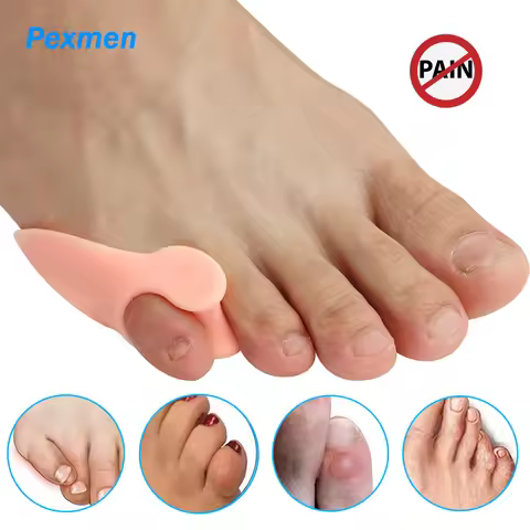 Pexmen 2/4/10Pcs Soft Gel Pinky Bunion Corrector Little Toe Separator Bunion Pads for Pain Relief of
