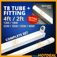 [FULL SET] 2FT 4FT T8 Super Bright Lamp Lampu Kalimantang Ceiling Light Led Tube With Casing T8 Fitt
