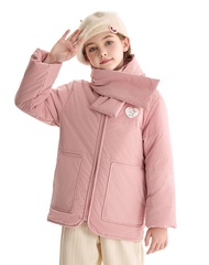 Hello Kitty | ชุดเสื้อโค้ทและผ้าพันคอสำหรับเด็กกันลมพร้อมความอบอุ่น ทำจากฝ้าย