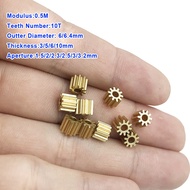 1pcs Small Toy Motor Copper Gears 0.5M 10T Teeth Pinion for 1.5/2/2.3/2.5/3/3.2mm Shaft Micro Engine