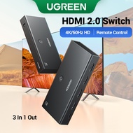 UGREEN HDMI 2.0 Switch 4K60HZ HDR 3 IN 1 OUT HDMI Splitter Dual Simultaneous Display for Laptop PS5 Switch