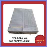 ☁ ∇ DAILY TIME RECORD DTR FORM 48 100SHEETS PER PACK
