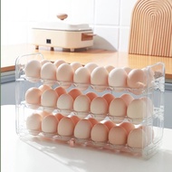 FEELING WELL Green/Purple/Transparent Flip-Type Egg Holder Fresh-keeping Anti-Slipping Egg Tray Special Plastic Egg Storage Box Kitchen