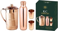 KC Brown 1000 ml Copper Water Bottle, 1500 ml Jug and 2 Glass Combo