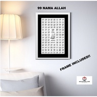 Islamic Item Hanging Wall Frame Minimalist Nordic 99 Names With Black And White Frame