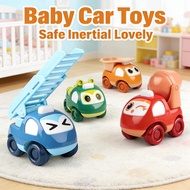 Baby 0-3 years old educational 4pcs cartoon engineering car toys, DIY construction, inertial baby to