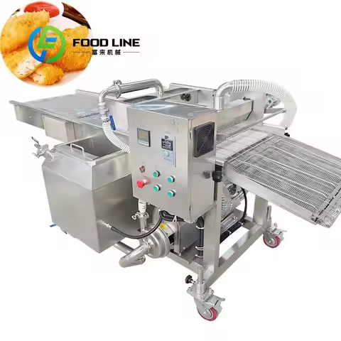 Automatic Onion Ring Batter Chicken Nuggets Shrimp Tempura Batter Coating Machine
