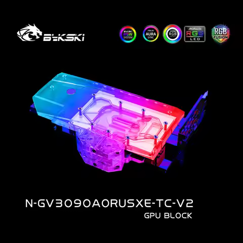 Bykski GPU Block With Active Waterway Backplate Cooler For Gigabyte Aorus RTX 3090 3080 Xtreme , N-G