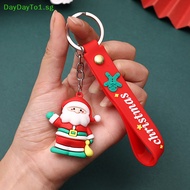 DAYDAYTO Christmas Keychain Cute Cartoon PVC 3D Doll Pendant Exquisite Car Key Accessories Girls Bag Ornaments New Year Party Gift SG