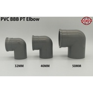 32MM 40MM 50MM PVC PIPE FITTING BRAND BBB (BINA) PT ELBOW (THREAD) | PAIP AIR FITTING KELABU