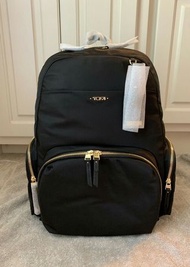 Tumi Calais Voyageur Backpack Black Gold Hardware Business Travelers Women’s Bag