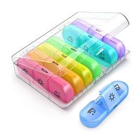 【335-450PCS】ส่งจากไทย กล่องยารายสัปดาห์กันแสง แบบพกพา Elen กล่องใส่ยา ขนาดเล็ก แบบพกพาวิตามิน 7วัน