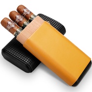 <102>COHIBA Ciga Case Cow Leather Moisturizing Holster Portable Cedar Wood Three-piece Pack